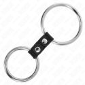 KINK - ANEL DE PÊNIS DUPLO DE METAL 3,7 CM A 5 CM CONECTADO POR