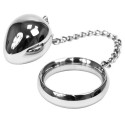 METAL HARD - COCK RING 40MM + CHAIN WITH METAL BALL