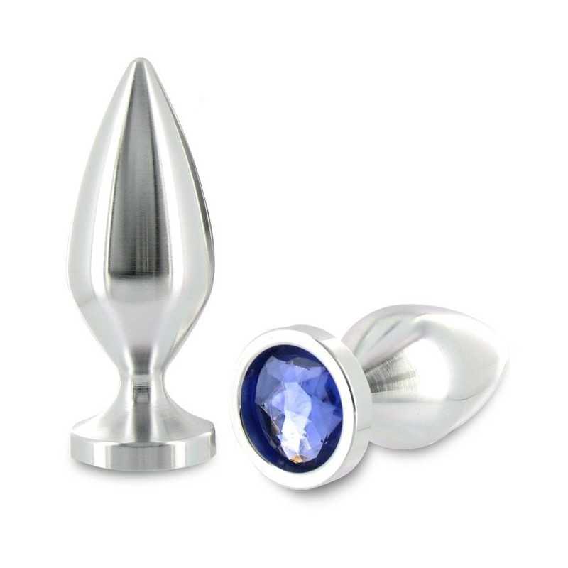 METAL HARD - ANAL PLUG ALIMINUM COLOR CRYSTAL LARGE 10.16CM