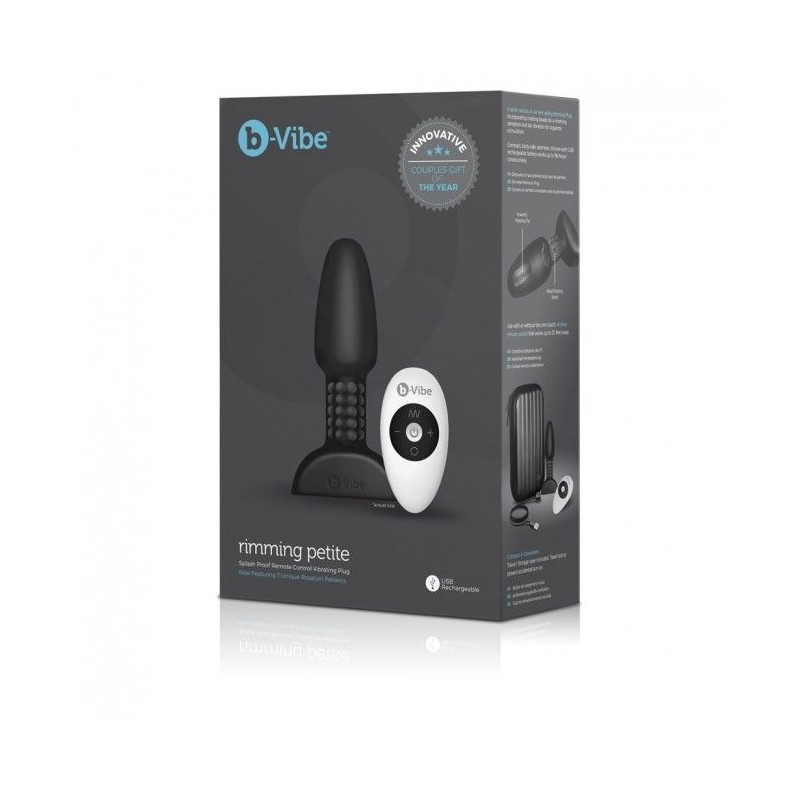 B-VIBE - PLUG ANAL DE CONTROLE REMOTO RIMMING PETITE PRETO