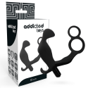 ADDICTED TOYS - PLUG ANAL COM ANEL DE PÊNIS DUPLO E TESTÍCULOS