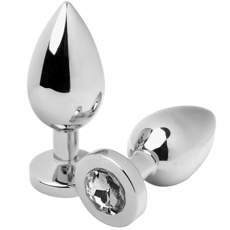 METAL HARD - PLUG ANAL DIAMANTE MÉDIO TRANSPARENTE 7,62CM METAL HARD - PLUG ANAL DIAMANTE MÉDIO TRANSPARENTE 7,62CM