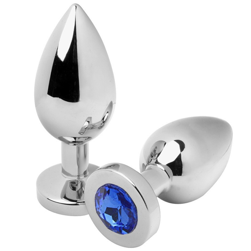 METAL HARD - ANAL PLUG DIAMOND BLUE MEDIUM 7.62CM