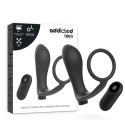 ADDICTED TOYS - ANNEAU PÉNIS AVEC TÉLÉCOMMANDE PLUG ANAL NOIR
