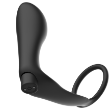 ADDICTED TOYS - ANNEAU PÉNIS AVEC TÉLÉCOMMANDE PLUG ANAL NOIR