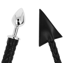 OHMAMA FETISH DEVIL''S TAIL CUIR MÉTAL PLUG ANAL 7 CM