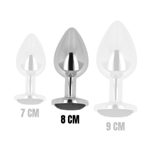 OHMAMA - ANAL PLUG WITH BLACK CRYSTAL 8 CM