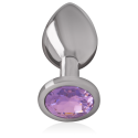 INTENSE - ALUMINUM METAL ANAL PLUG WITH VIOLET CRYSTAL SIZE S