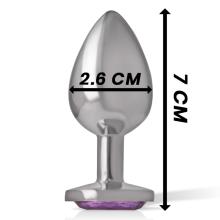 INTENSE - ANALPLUG AUS ALUMINIUMMETALL MIT VIOLETTEM KRISTALL