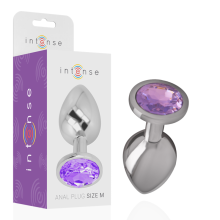 INTENSE - ALUMINUM METAL ANAL PLUG WITH VIOLET CRYSTAL SIZE M