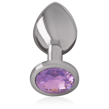 INTENSE - ALUMINUM METAL ANAL PLUG WITH VIOLET CRYSTAL SIZE M