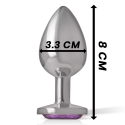 INTENSE - ANALPLUG AUS ALUMINIUMMETALL MIT VIOLETTEM KRISTALL