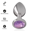 INTENSE - ALUMINUM METAL ANAL PLUG WITH VIOLET CRYSTAL SIZE L