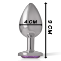 INTENSE - ANALPLUG AUS ALUMINIUMMETALL MIT VIOLETTEM KRISTALL