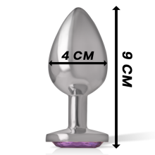 INTENSE - ALUMINUM METAL ANAL PLUG WITH VIOLET CRYSTAL SIZE L