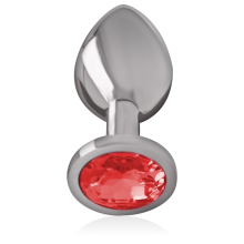 INTENSE - PLUG ANAL EN MÉTAL ALUMINIUM AVEC CRISTAL ROUGE