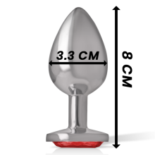 INTENSE - METAL ANAL PLUG WITH RED CRYSTAL SIZE M