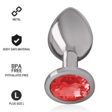 INTENSE - PLUG ANAL EN MÉTAL ALUMINIUM AVEC CRISTAL ROUGE