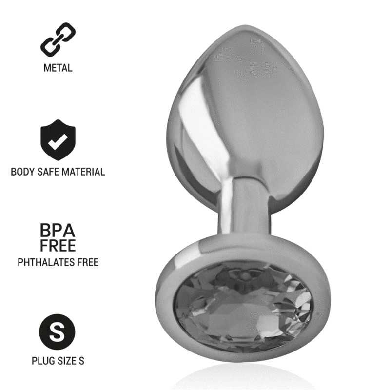 INTENSE - ANALPLUG AUS ALUMINIUMMETALL MIT SCHWARZEM KRISTALL