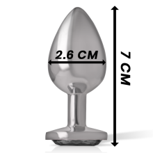 INTENSE - ANALPLUG AUS ALUMINIUMMETALL MIT SCHWARZEM KRISTALL