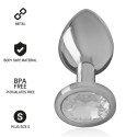 INTENSE - ANALPLUG AUS ALUMINIU MMETALL MIT SILBERNEM KRISTALL