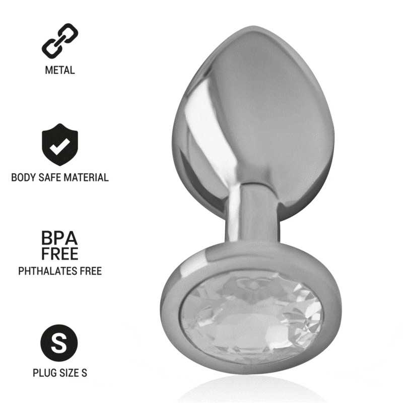 INTENSE - ANALPLUG AUS ALUMINIU MMETALL MIT SILBERNEM KRISTALL
