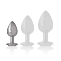 INTENSE - ANALPLUG AUS ALUMINIU MMETALL MIT SILBERNEM KRISTALL