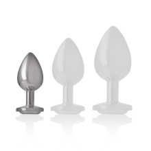 INTENSE - ANALPLUG AUS ALUMINIU MMETALL MIT SILBERNEM KRISTALL