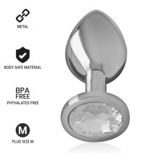 INTENSE - ALUMINIUM-METALL-ANALSPLUG MIT SILBERNEM KRISTALL