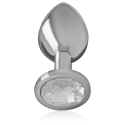 INTENSE - ALUMINUM METAL ANAL PLUG WITH SILVER CRYSTAL SIZE M