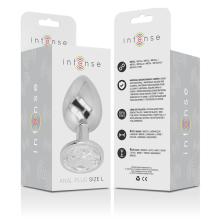 INTENSE - ANALPLUG AUS ALUMINIU MMETALL MIT SILBERNEM KRISTALL