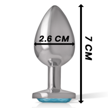 INTENSE - ANALSTECKER AUS ALUMINIUMMETALL MIT BLAUEM KRISTALL