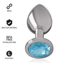 INTENSE - ANALPLUG AUS ALUMINIUMMETALL MIT BLAUEM KRISTALL