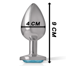 INTENSE - ANALPLUG AUS ALUMINIUMMETALL MIT BLAUEM KRISTALL