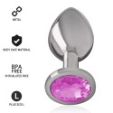 INTENSE - ANALPLUG AUS ALUMINIUMMETALL MIT ROSA KRISTALL