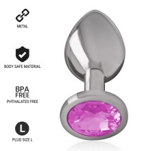 INTENSE - PLUG ANAL EN MÉTAL ALUMINIUM AVEC CRISTAL ROSE TAILLE