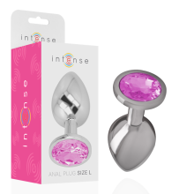 INTENSE - PLUG ANAL EN MÉTAL ALUMINIUM AVEC CRISTAL ROSE TAILLE