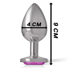 INTENSE - ANALPLUG AUS ALUMINIUMMETALL MIT ROSA KRISTALL