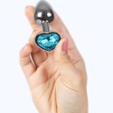 SECRETPLAY - BUTT PLUG AUS METALL, BLAUES HERZ, KLEINE GRÖSSE 7