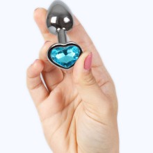 SECRETPLAY - BUTT PLUG AUS METALL, BLAUES HERZ, KLEINE GRÖSSE 7