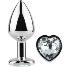 SECRETPLAY - BUTT PLUG AUS METALL, KLARES KRISTALLHERZ, KLEINE
