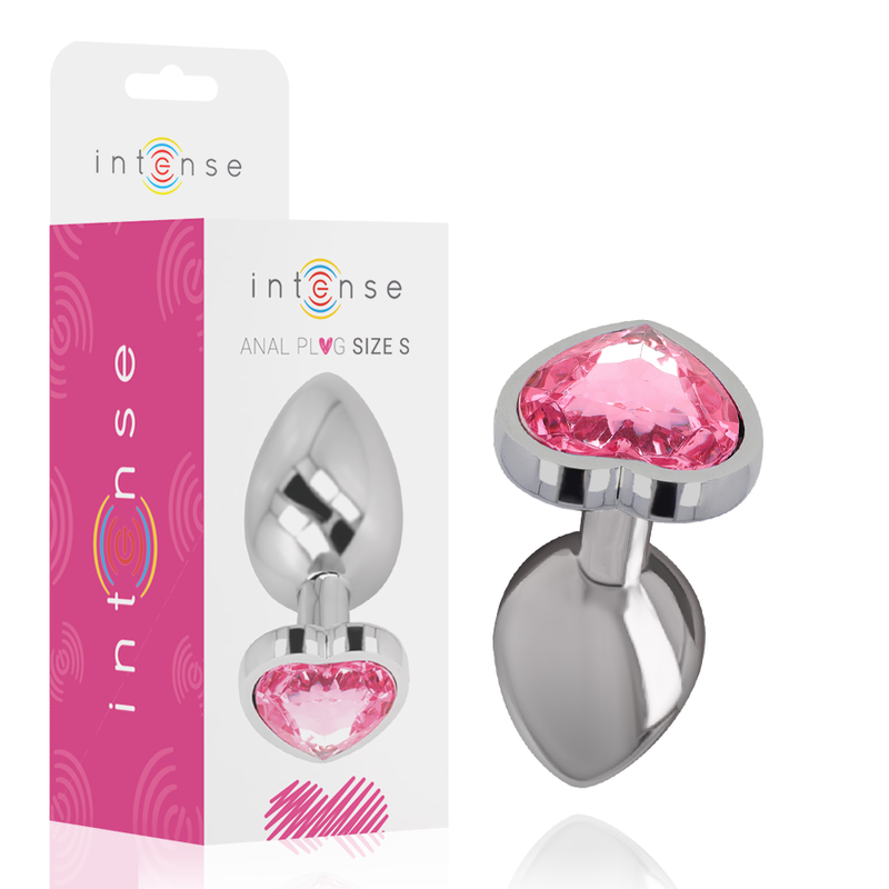 INTENSE - PLUG ANAL EN MÉTAL ALUMINIUM COEUR ROSE TAILLE S