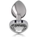 INTENSE - PLUG ANALE IN METALLO ALLUMINIO CON CUORE BIANCO