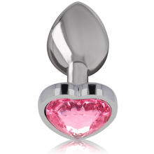 INTENSE - PLUG ANAL EN MÉTAL ALUMINIUM COEUR ROSE TAILLE M