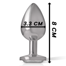 INTENSE - ALUMINIUM-METALL-ANAL-STECKER, WEISSES HERZ, GRÖSSE M