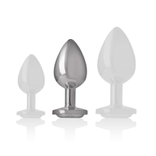 INTENSE - ALUMINUM METAL ANAL PLUG WHITE HEART SIZE M