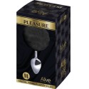 ALIVE - ANAL PLEASURE PLUG SMOOTH METAL FLUFFY BLACK SIZE M