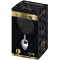 ALIVE - ANAL PLEASURE PLUG SMOOTH METAL FLUFFY BLACK SIZE L