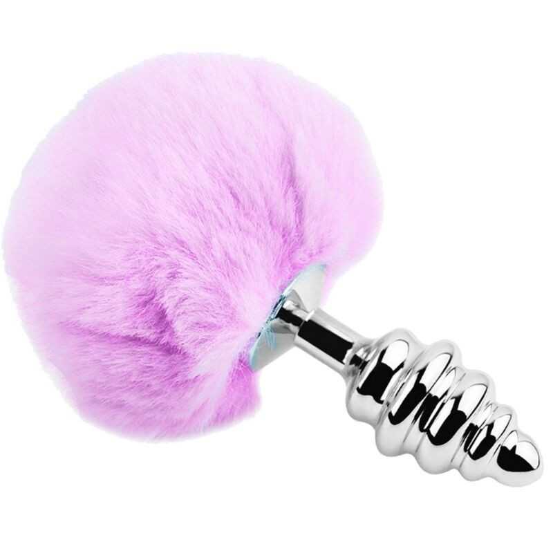 ALIVE - PLUG DE PLAISIR ANAL SPIRAL MÉTAL FLUFFY VIOLET TAILLE S