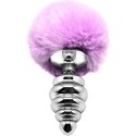 ALIVE - PLUG DE PRAZER ANAL ESPIRAL METAL FLUFFY VIOLETA